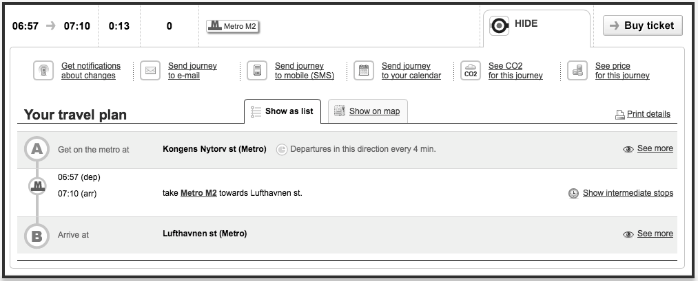 Scandinavia Standard Journey Planner Rejseplanen Send to iCal B&W