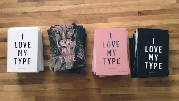 I LOVE MY TYPE Cards on Scandinavia Standard