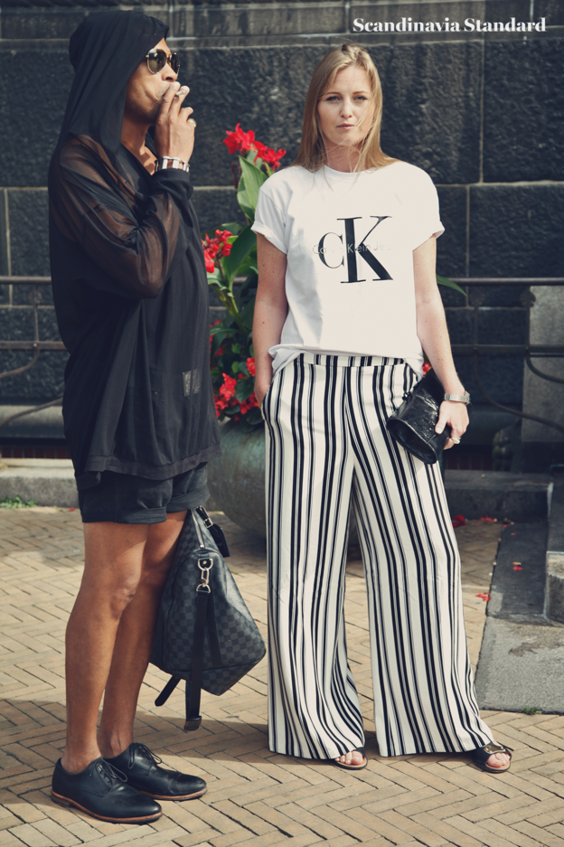 Ck shrit and stripe pants #2  - Copenhagen Fashion Week Street Style | Scandinavia Standard