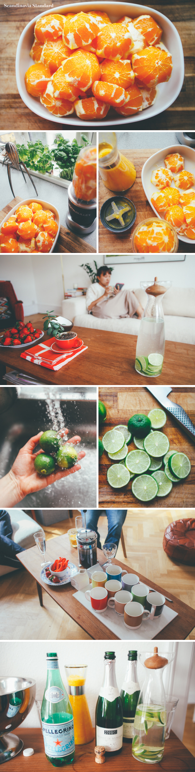 6. Danish Brunch Drinks - Champagne, Lime Water & Fresh Orange Juice | Scandinavia Standard