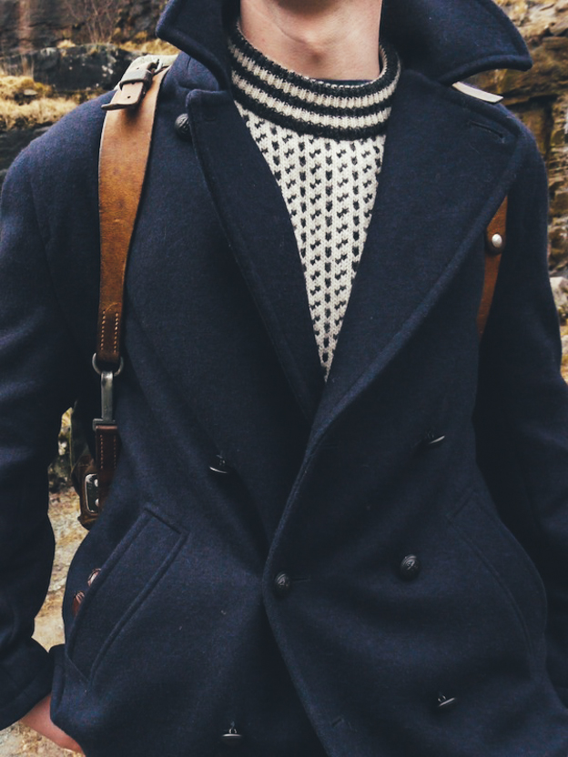 Saint James Navy Pea Coat | Men's Capsule Collection
