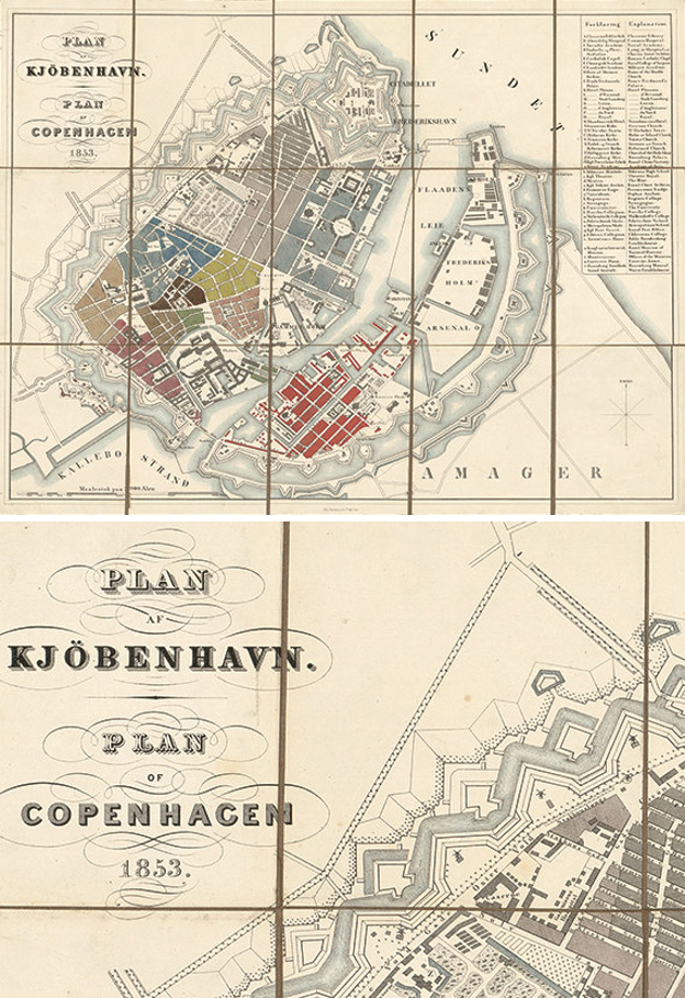 Print of Copenhagen Antique Map - 1853 - from Victorian Wall Decor - 169 DKK - Etsy | Scandinavia Standard