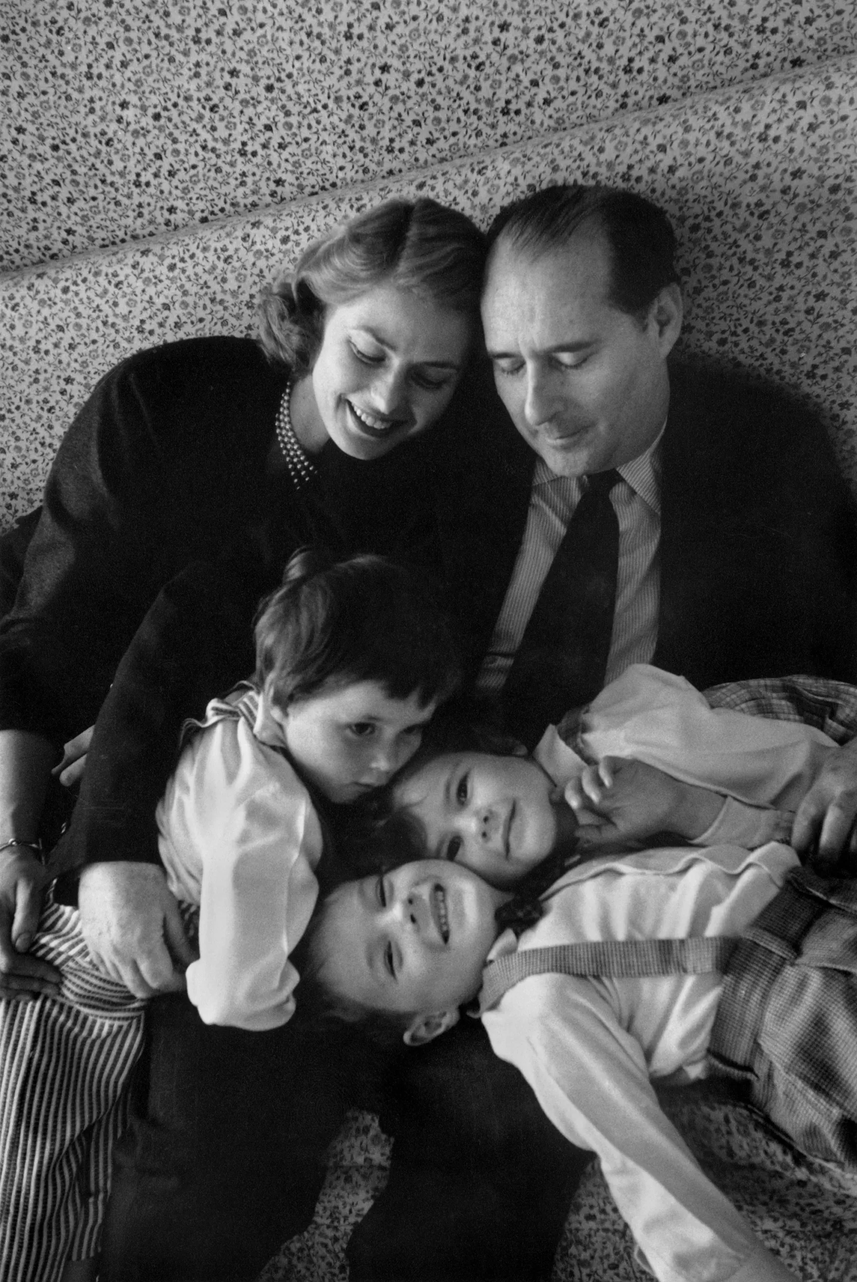 Ingrid Bergman and Roberto Rossellini—pictured here with their three children, in 1956