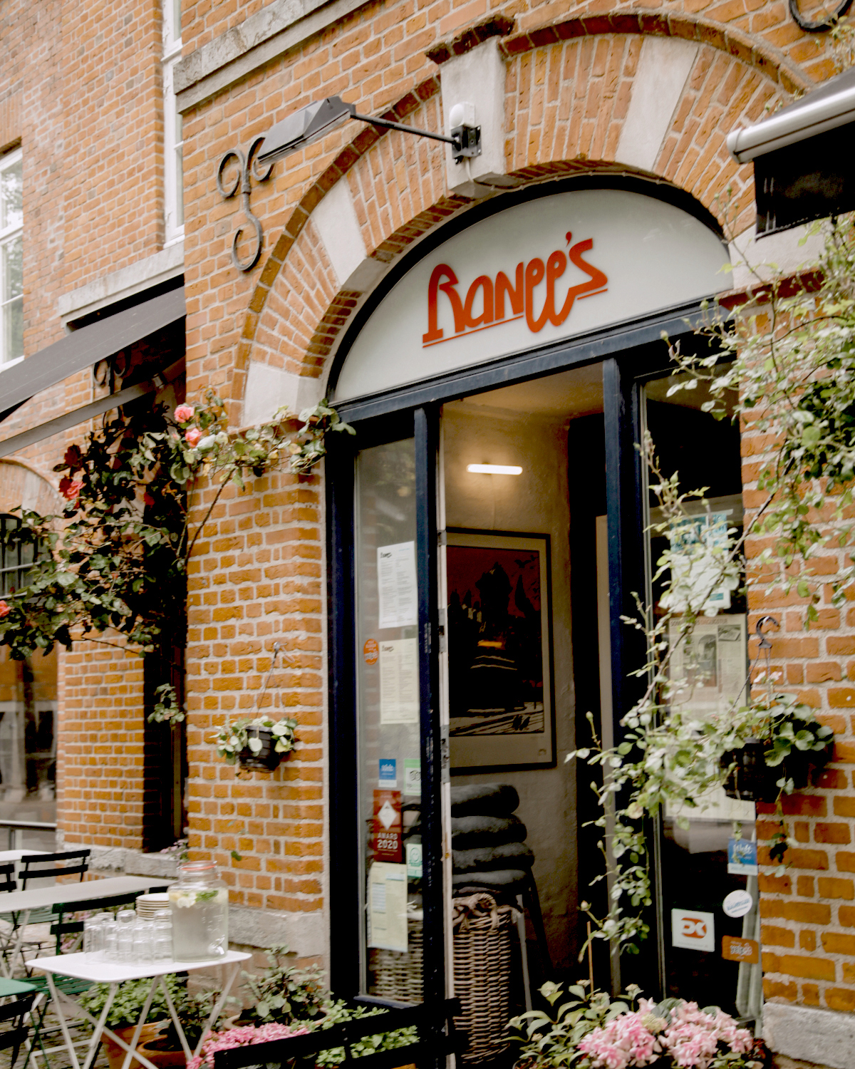 A red brick restaurant building in Copenhagen.